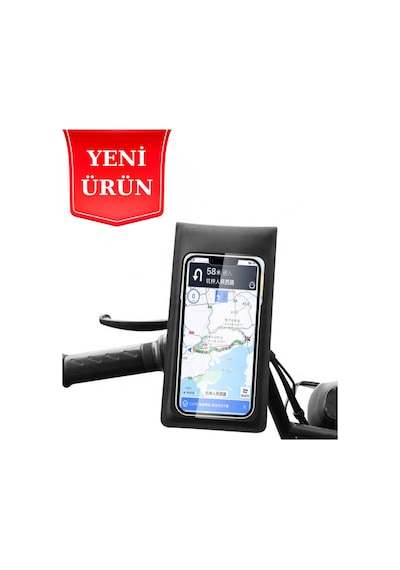 Su Geçirmez 360 Derece Kontrol Motosiklet Telefon Tutucu - Çift Conta & Velcro Koruma