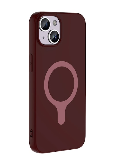 Maks Technology iPhone Uyumlu 14 Kılıf M-safe Şarj Özellikli Mkst Aris Silikon Kapak - Mürdüm
