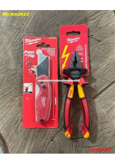 Milwaukee Pro Set 160mm Pense Cobalt Çelik 1000v Katlanır Maket Bıçagı 2li Diğer