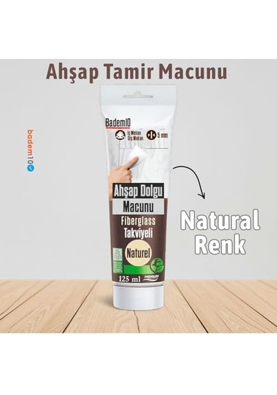 Ahşap Parke Tamir Macunu Natürel Renk Mobilya Masa Dolgu Çatlak Çizik Giderici 125 Ml Kullanım Hazır
