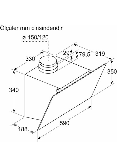 Profilo DVK6J361 59 CM Duvar Tipi Davlumbaz