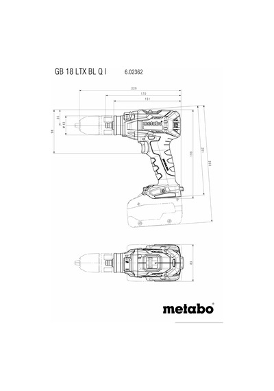 Metabo 602362840 Gb 18 Ltx Bl Qı Kömürsüz Akülü Kılavuz Çekme + Matkap Akü & Şarj Cihazı Hariç