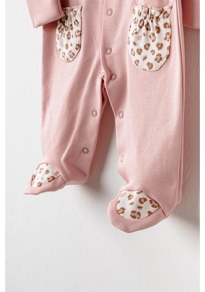 Andywawa Bebek Little Leopard Romper Tulum Pembe Ac26240 Pink