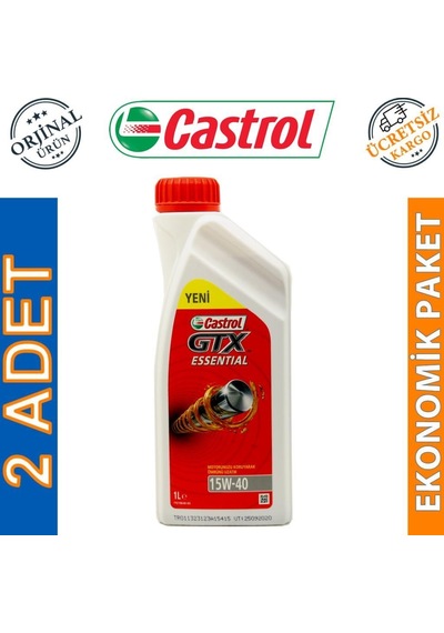 Castrol GTX Essential 15W-40 Motor Yağı 2 x 1 L