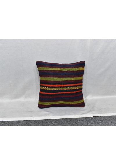 Zehra Abla Halı Yeni El Dokuma Dekoratif Kilim Kırlent Yastık Kılıfı 6827 Çok Renkli