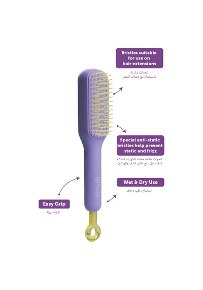 Pro Selfcleanbrush - Saç Açma Tarama Masaj Fırçası- Kendini Temizleyen Saç Fırçası Lila