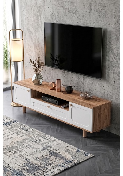 Bohem 180 Cm 3 Kapaklı Tv Ünitesi - Geniş Tv Sehpası - Sunta Çam