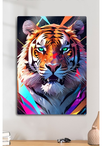 Metal Parlak Baskı - Tiger, Kaplan Dekoratif Tablo