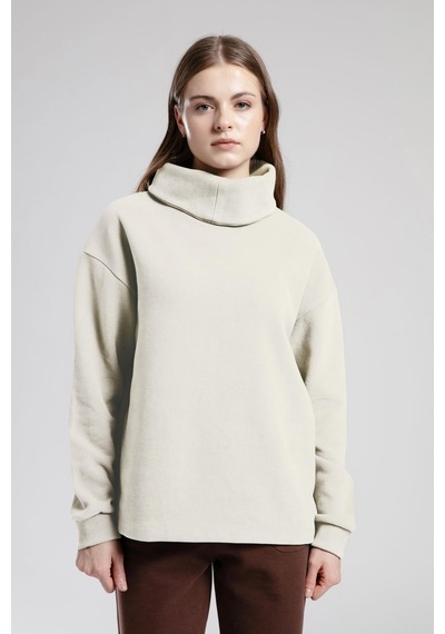 Lee Cooper Beckıe Kadın Balıkçı Yaka Sweatshirt Ekru-21488 Ekru