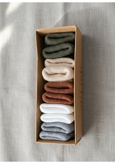 Bambık Olay Socks Yenidoğan Pamuklu 5'li Bebek Çorap Seti Kahverengi Kahverengi