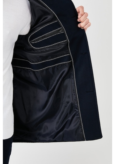 Buratti Slim Fit Düğmeli Dik Yaka Kaşe Erkek Kaban 5840099 Lacivert