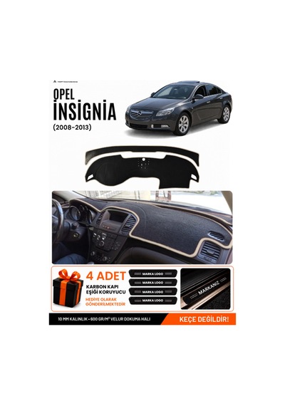 Opel İnsignia 2008-2013 Uyumlu Torpido Koruma, Torpido Örtüsü, Torpido Kılıfı - Siyah-bej - Op010