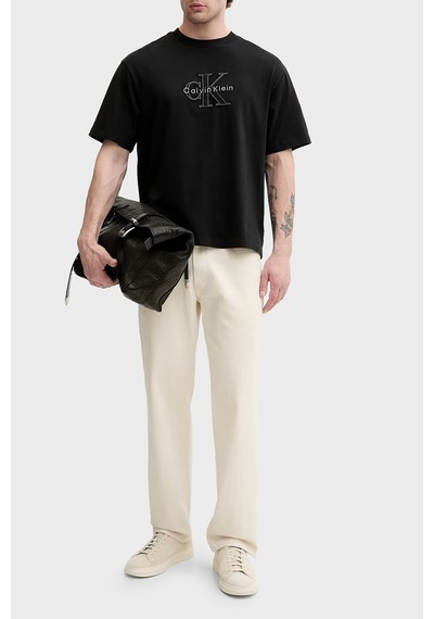 Calvin Klein % 100 Pamuk Relaxed Fit Logolu T Shirt Lv04rg814gub1 Erkek T Shirt Lv04rg814g Ub1 Siyah