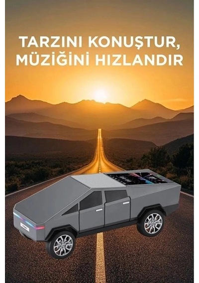 Mepa D68 Cyber Model Araba Tasarımlı Bluetooth Hoparlör 15w Güçlü Ses Rgb Led /tws/usb Gri Najmaddin