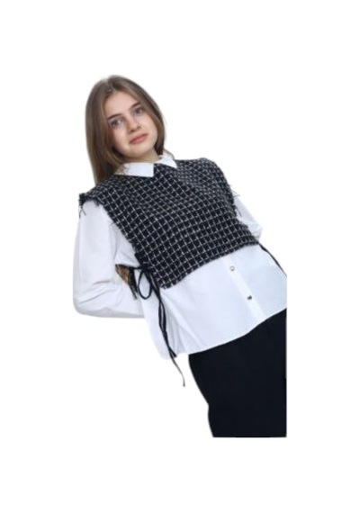İrem Çocuk Giyim Kız Çocuk Yandan Bağlamalı Ekose Yelekli Gömlek Pantolon Şık Siyah Renk Üçlü Takım Siyah İrem Çocuk Giyim Kız Çocuk Yandan Bağlamalı Ekose Yelekli Gömlek Pantolon Şık Siyah Renk Üçlü Takım Siyah