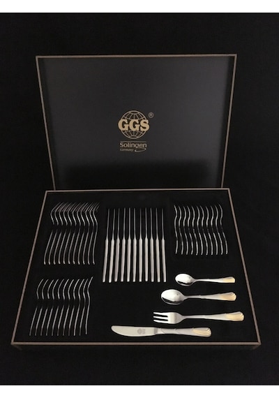 Petra Parlak Altın Ggs Solingen 96 Parça Çatal Kaşık Bıçak Takımı Altın