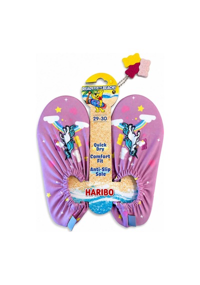 Haribo Lisanslı Unicorn Baskılı Geçmeli Kız Deniz Ayakkabısı Pembe