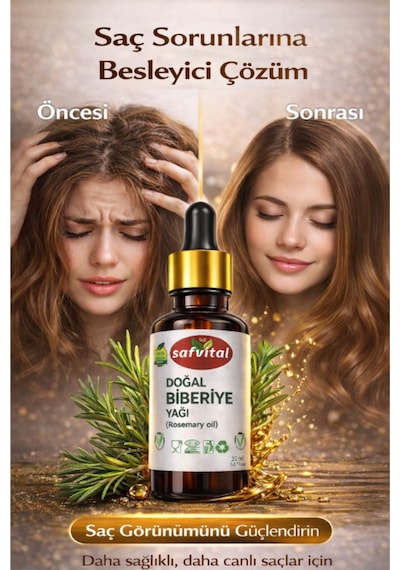 Safvital Biberiye Yağı 20 Ml - Saç Ve Cilt Bakım & Aromaterapi Bitkisel Kullanıma Uygun Saç Derisi Bakım Yağı