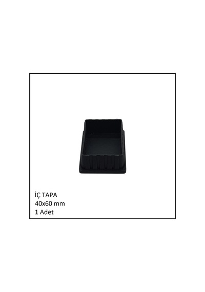 Plastik İç Tapa, Profil Tapası, Dikdörtgen, Siyah, 40x60 Mm Siyah