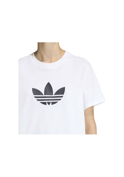 Whıte/black Adidas Kadın Günlük T-shirt Trefoil Boxy T Kd6225 Beyaz