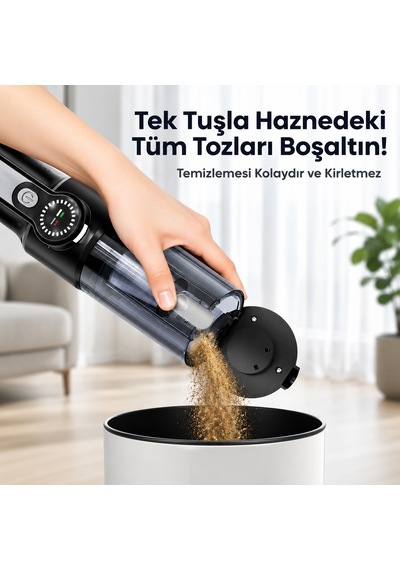 Harvox Hx-vc006 Araç Içi Süpürge 22.000pa Güçlü Vakum Ve Üfleme Özelliği Kablosuz Taşınabilir 6000mah Bataryalı