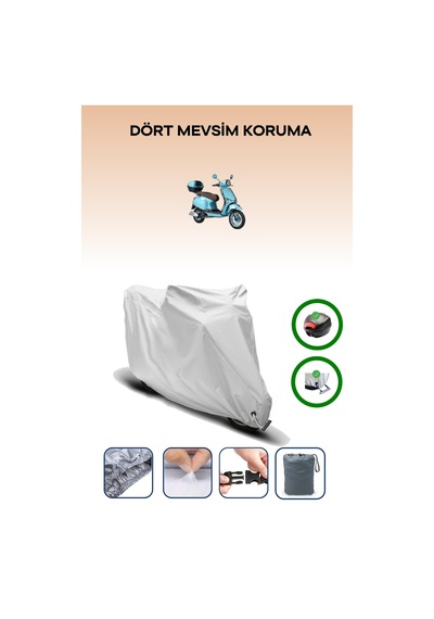 Gri Arka Çanta Ve Kilit Uyumlu Altai Xline 125 Pro Uyumlu Motor Brandası