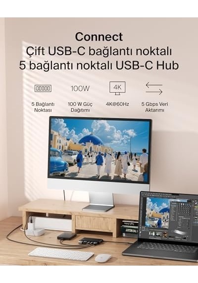 Usb-c Hub, 5 Portlu, 60 Hz De 4k Hdmı Ekran Desteği, 100w Güç İletimi, 5gbps Veri Aktarımı, Macbook, İpad Pro, Chromebook Ve Dahası İçin Usb-c Çoklu Port Adaptörü, Geliştirilmiş Hdmı 2.0, Siyah Usb-c Hub, 5 Portlu, 60 Hz De 4k Hdmı Ekran Desteği, 100w Güç İletimi, 5gbps Veri Aktarımı, Macbook, İpad Pro, Chromebook Ve Dahası İçin Usb-c Çoklu Port Adaptörü, Geliştirilmiş Hdmı 2.0, Siyah