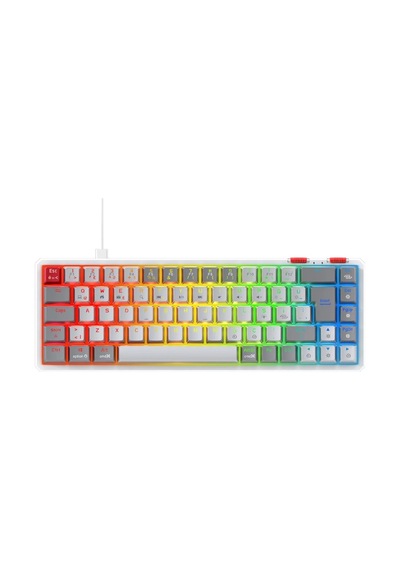 Rampage Yoru Mini Rgb Red Switch Mekanik Beyaz/gri Type-c Kablolu Gaming Klavye
