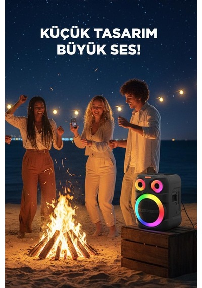 Torima D81 12 W Rgb Işıklı Mikrofonlu Kablosuz Taşınabilir Hoparlör