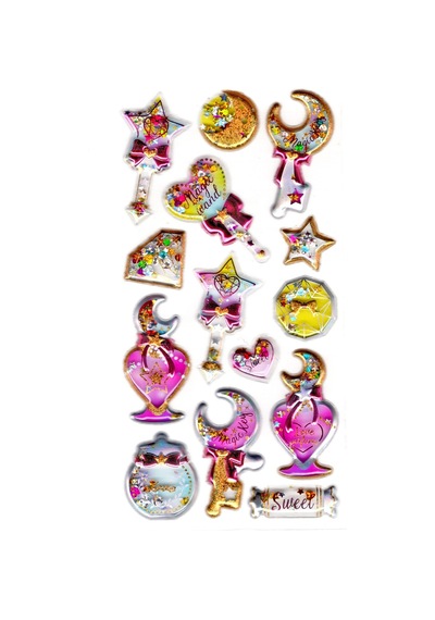 Sticker Kabartmalı Sticker Defter, Planlayıcı Etiket Pullu-814 -17x9 Cm - Sihirli Asa