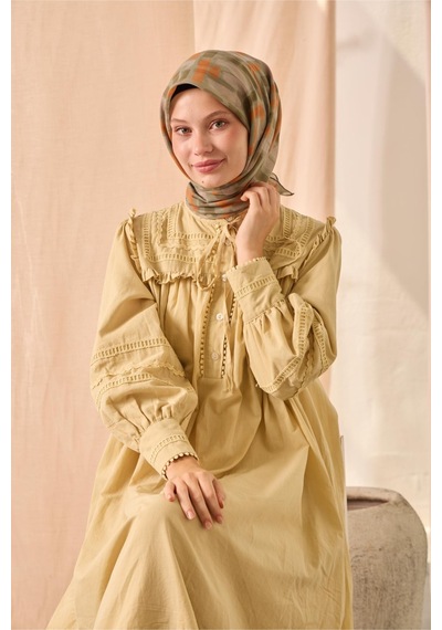 Silk Home Soft Eşarp 73096-12 Su Yeşili, Turuncu, Haki, Gri