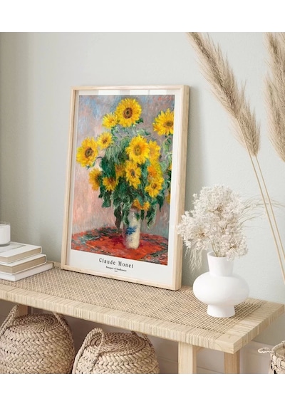 Çerçevesiz Poster Claude Monet Ayçiçeği Buketi