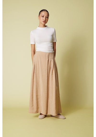 Beli Lastikli Pareo Pantolon Camel