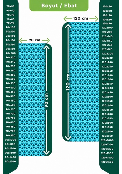 Hortumtech Zmat Yıldız Paspas Kaydırmaz Pvc Islak Zemin Duş Havuz Su Tahliyesi 5 Mm - Turkuaz 120 X 120 Cm