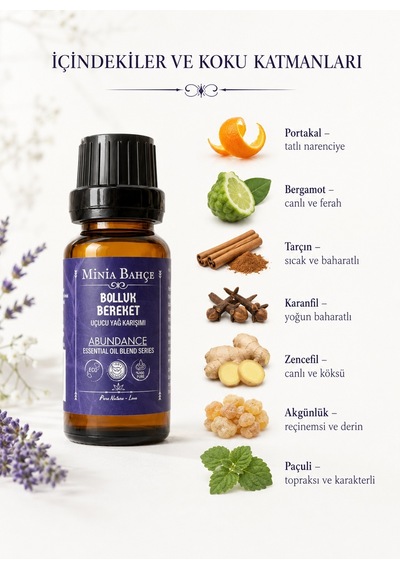 Minia Bahçe Bolluk Bereket Abundance Uçucu Yağ Karışımı 10 ML