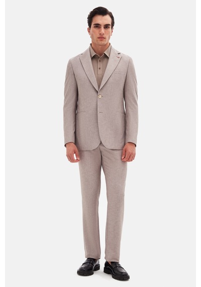D's Damat Ds Damat Slim Fit Bej Baskılı Sihirli Takim Elbise 4hc05ım03577m Bej