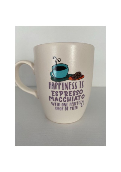 Happiness İs Espresso Machiato Beyaz Kupa Bardak Çok Renkli