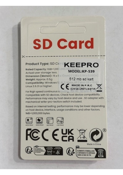 512 Mb Sd Kart 512 Mb Hafıza Kartı