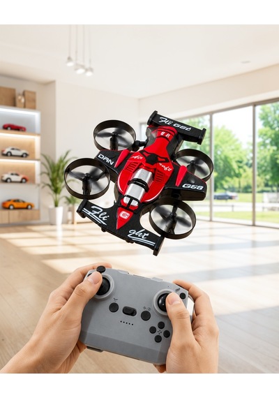 Kumandalı Uçan Araba Drone 4 Korumalı Pervaneli 360 Akrobatik Hareket Uzaktan