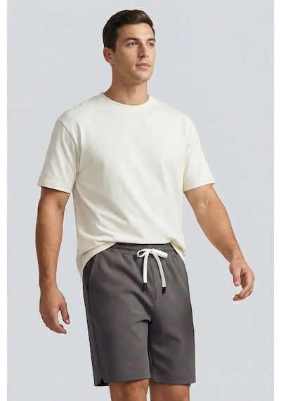Tommy Life Koyu Gri Standart Fit Basic Arka Cepli Erkek Şort - 88314