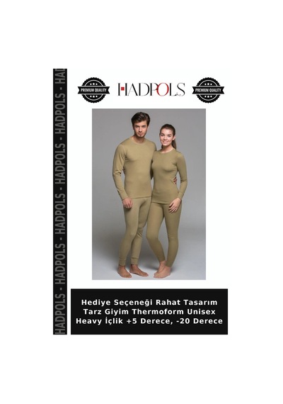 Hadpols Hediye Seçeneği Rahat Tasarım Tarz Giyim Thermoform Unisex Heavy İçlik +5 Derece, -20 Derece Çok Renkli
