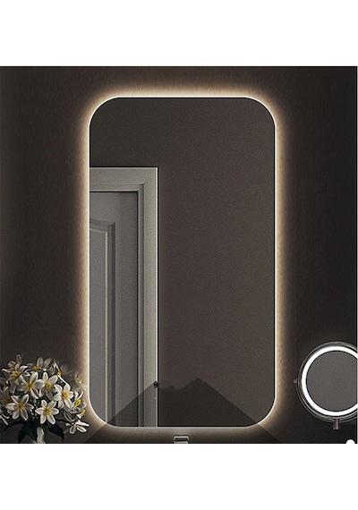 60X70 CM Ledli Ayna Banyo Aynası Dekoratif Ayna Boy Ayna Salon Du