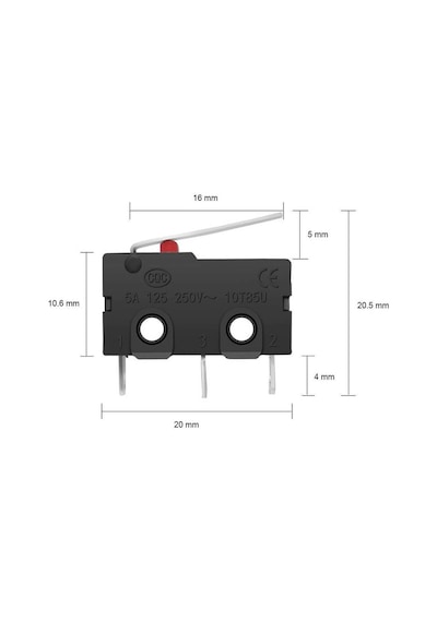 Koodmax 2 Adet Limit Anahtarı Basmalı Düğme Anahtarı Kw11-3z-2 Mikro Limit Sensörü 3pin 125-250v