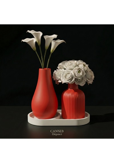 3lü Premium Avangard - Vazo Set - Özel İşçilik - Lüks Tasarım 98908205