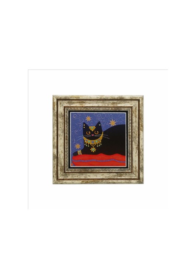 Kedi Baskılı Taş Tablo 25x25