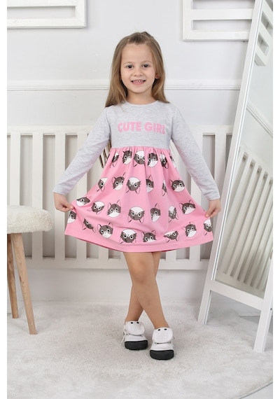 Kız Çocuk Elbise Cute Girl Pembe