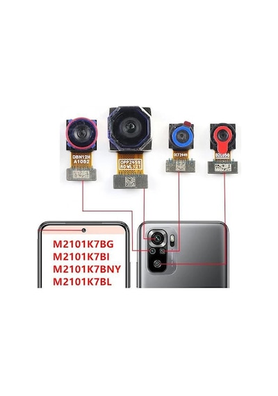 Telefon Kulübesi Xiaomi Redmi Note 10s Uyumlu Arka Kamera Full + Tamir Seti
