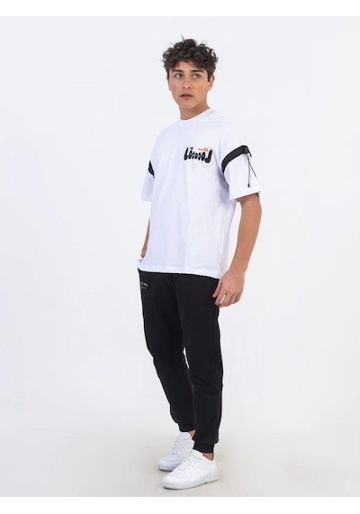 Zekids Erkek Çocuk Pamuklu Oversize Basic Tshirt-11868-beyaz Beyaz