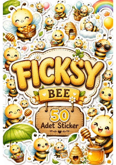 Sevimli Arı Sticker Seti - 50 Adet Etiket Çıkartma Diğer