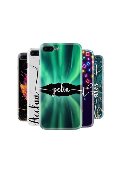 Apple iPhone Uyumlu 7 Plus 8 Plus Kılıf Kişiye Özel Silikon Kılıf Üzerine Yazı